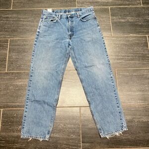 Levi Strauss‎ 550 Mens Jeans Light Wash Distressed Hem Relaxed Fit Size 38x34